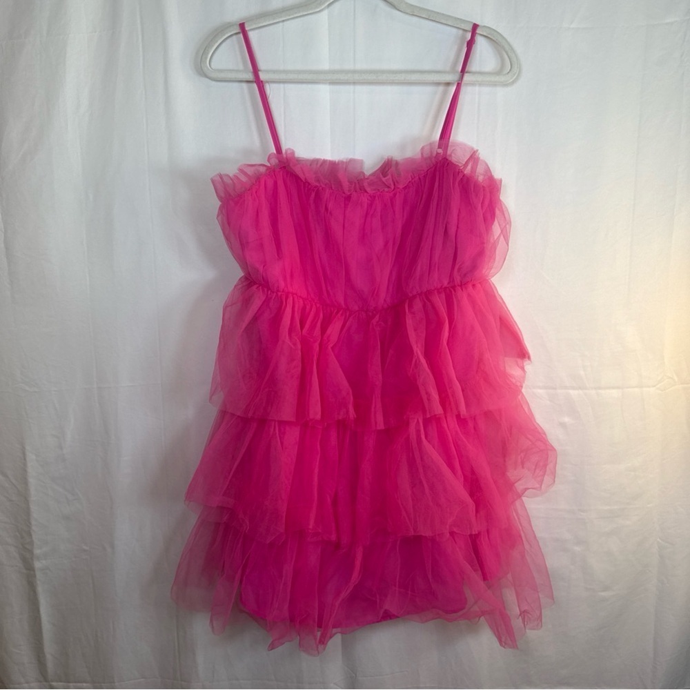TCEC Pink Layered Mini Dress Size Large NWT - Picture 2 of 14
